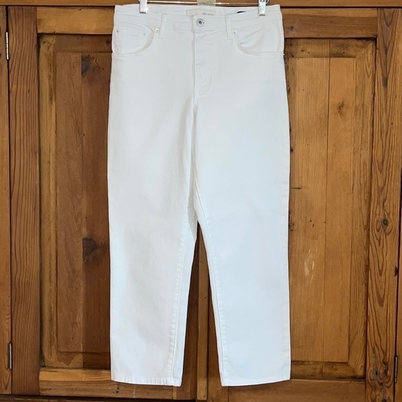 Ella moss White High Waisted Straight Leg Cropped Jeans Sz. 29/8 - Picture 4 of 17